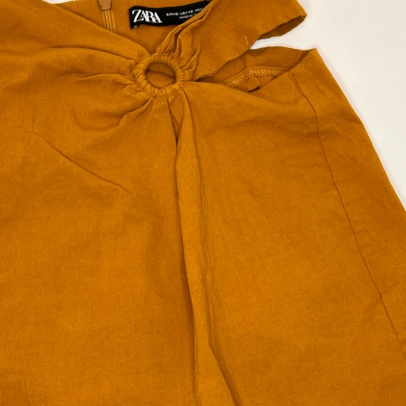 Zara Super Trendy Cut Out Mini Skirt in Toffee Size‎ XS - Picture 4 of 6